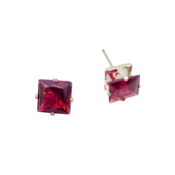 Bling-korvakorut - punainen kivi 10 mm