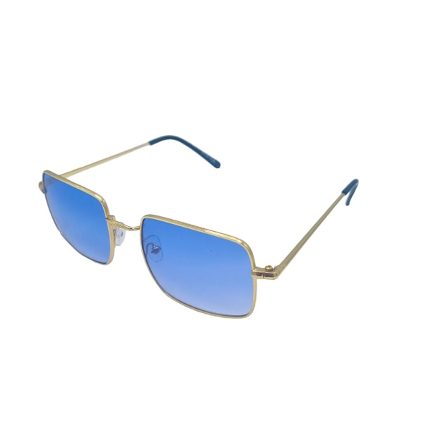Rectangular Retro solglasögon - Gold/Blue Blå