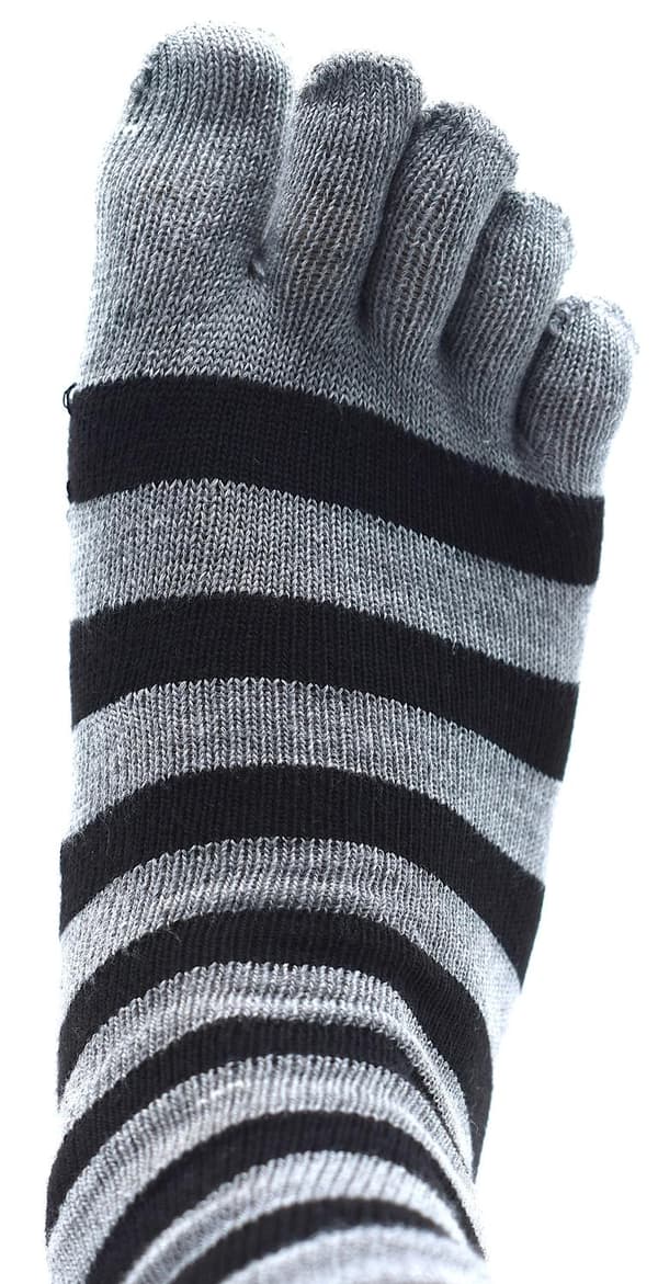 Stripete tåsokker Grå/svart Grey