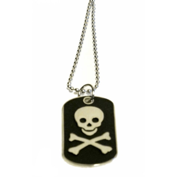 Halsband - Dog Tag Pirat Black