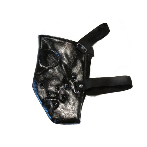 Lädermask med nitar Silver