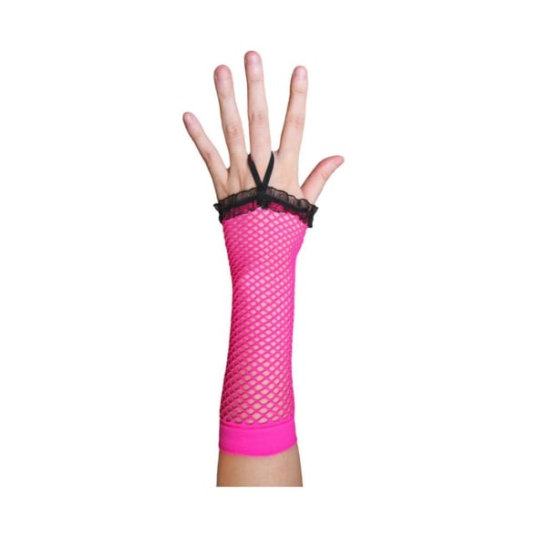 Mesh handsker - Lang pink Pink