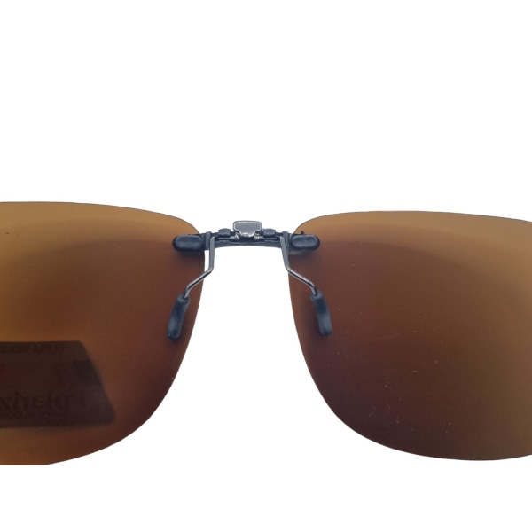 Clip-on solglasögon - Fäst på dina befintliga glasögon Brun