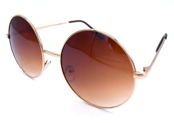 Enigma runde solbriller - Gull/brune Gold