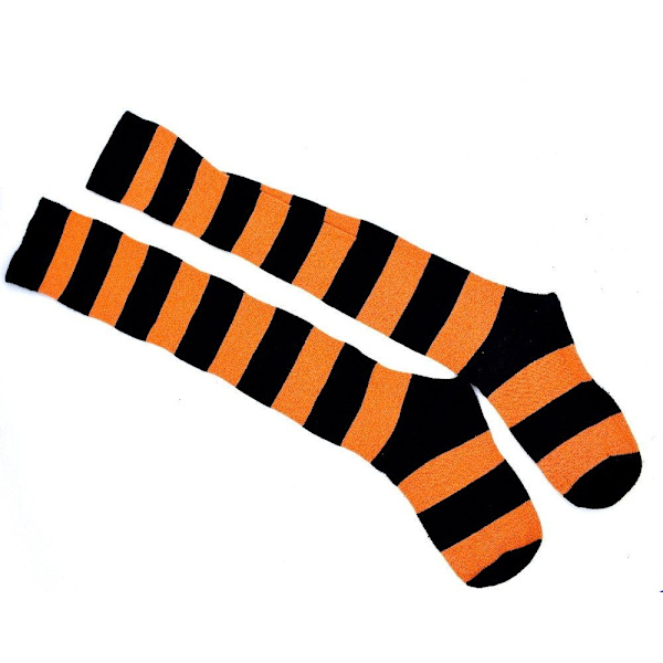 Knæstrømper - orange og sort Orange