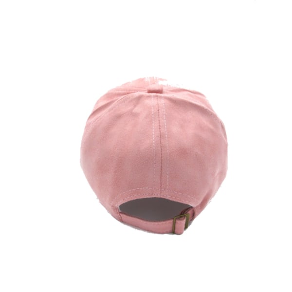 Rosa caps i semsket skinn Pink