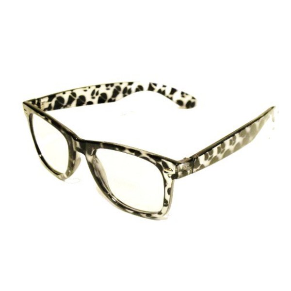 SOLGLASÖGON Retro CLEAR -  LEOPARD Vit