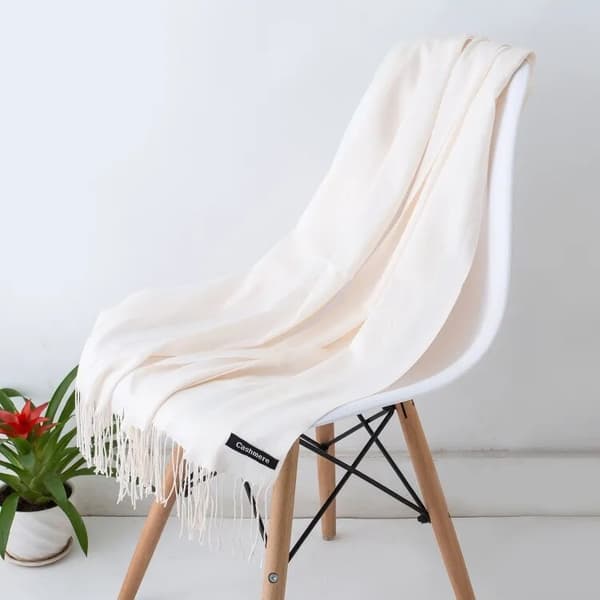 Vit Viscose sjal White
