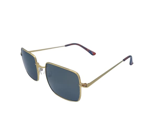 Rectangular Retro Aurinkolasit - Black/Gold Black
