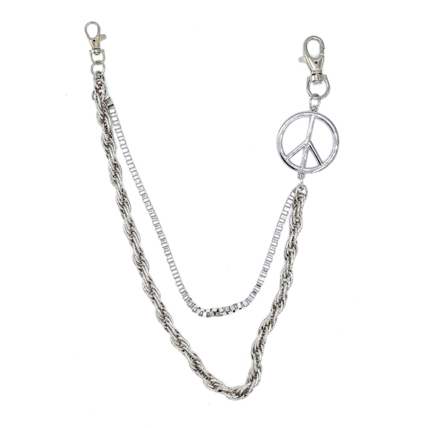 Silverfärgad byxkedja Peace Silver
