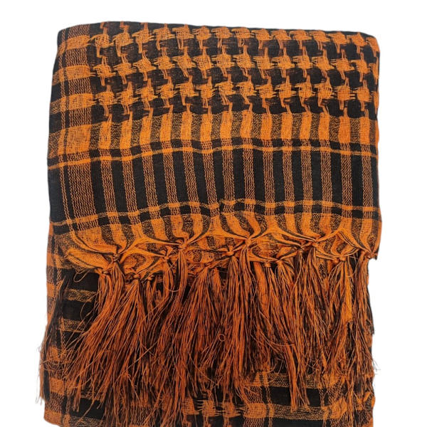 Palæstina Sjal keffiyeh  - orange og Sort Orange