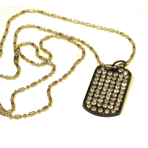 Halskæde - Iced Dog Tag Black