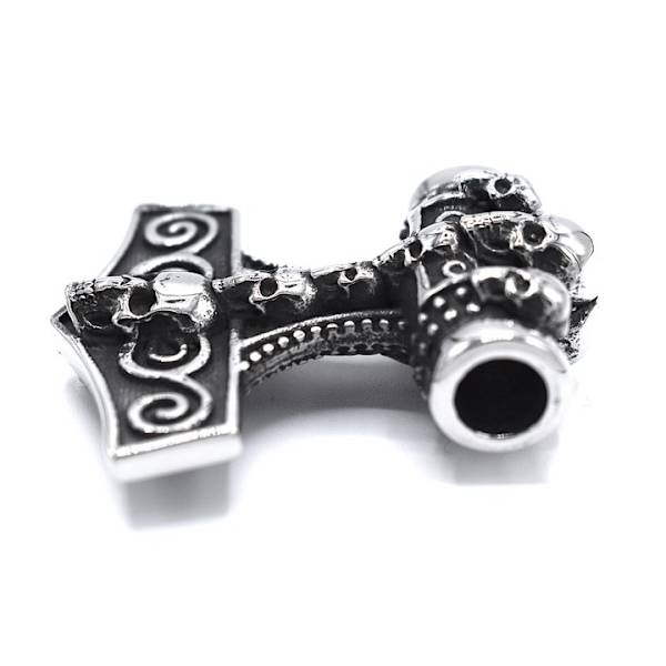 TOR'S HAMMER MED SKULLS Silver
