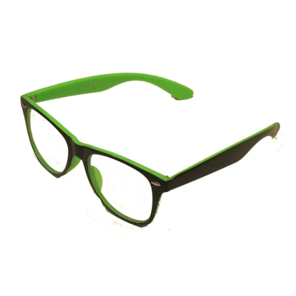Retro KLARE BRILLER- SORT / GRØN Green