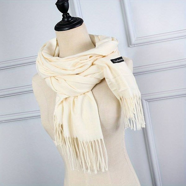 Vit Viscose sjal White
