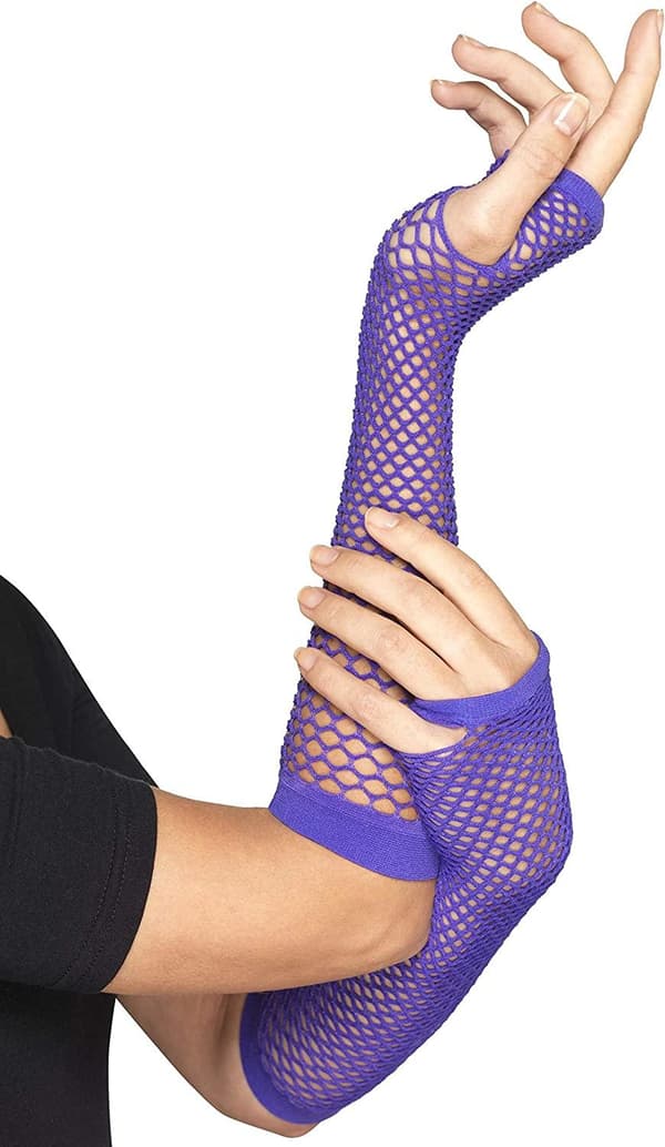 Verkkokäsineet - pitkät violetit