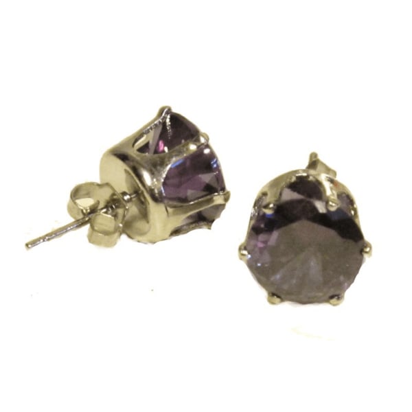 Bling Korvakorut - Purple Stone Silver