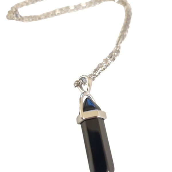 Kristall Halsband Hexagonal Svart