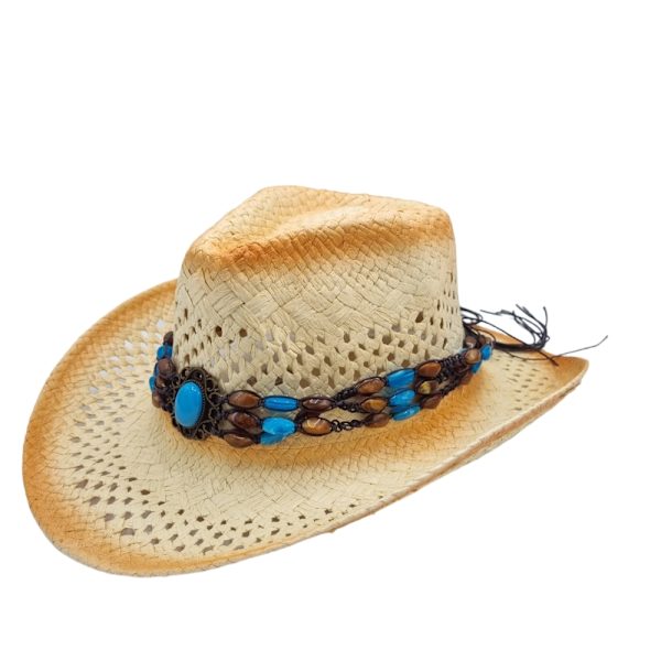 Cowboyhatt Blue medallion white Blue medallion white