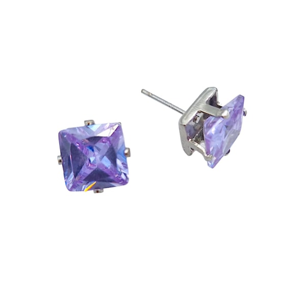 Bling-korvakorut - Purple Stone 6 mm