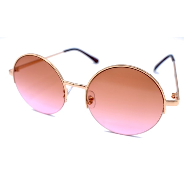 Lyserøde/brune runde solbriller Pink