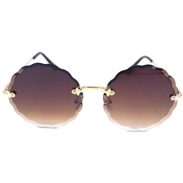 Brune runde solbriller - Ice Wave Brown