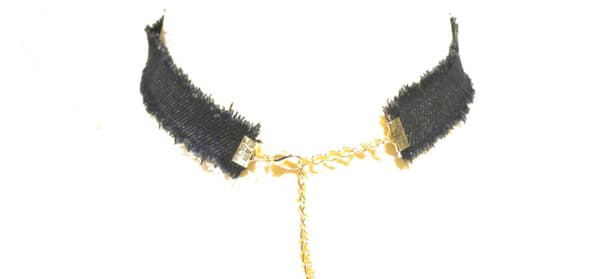 Choker-kjede - Denimstoff