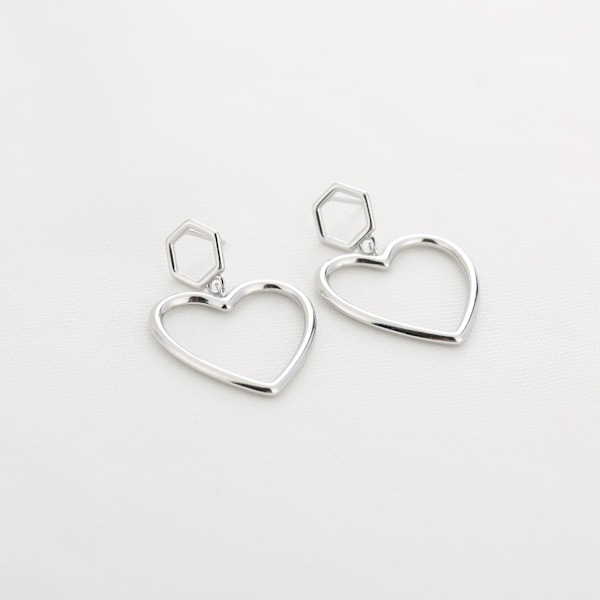 Hjerte øreringe design Silver