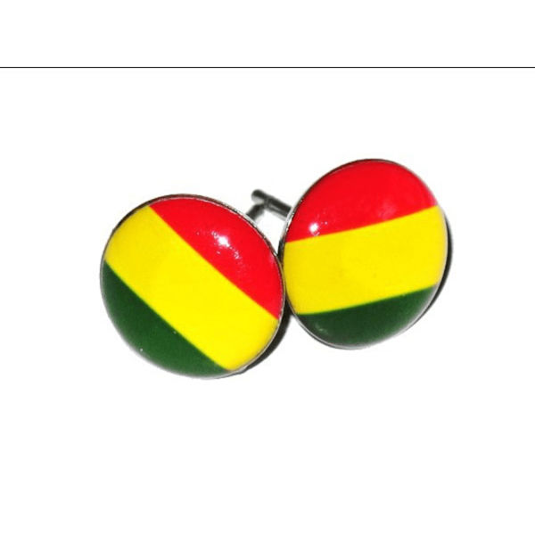 Knappörhängen - Rasta Svart