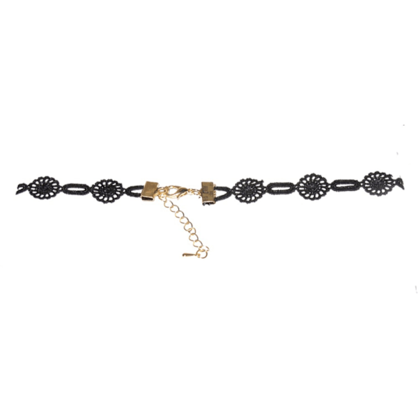 Choker halskæde - sort stof Black