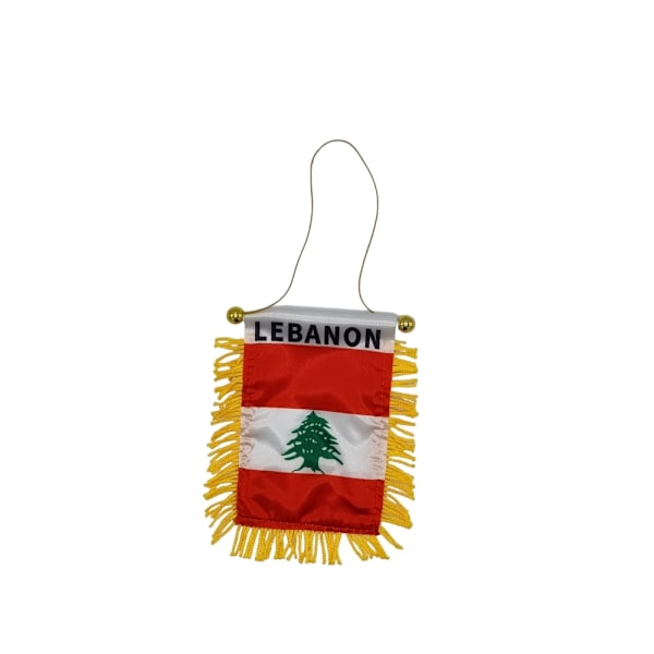 Libanon lipun alla riippuva auton taustapeili imukupilla Libanon