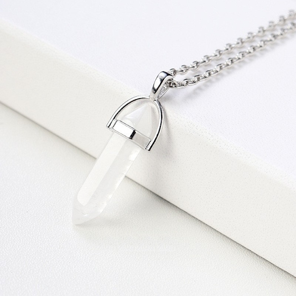 Kristall Halsband Hexagonal White