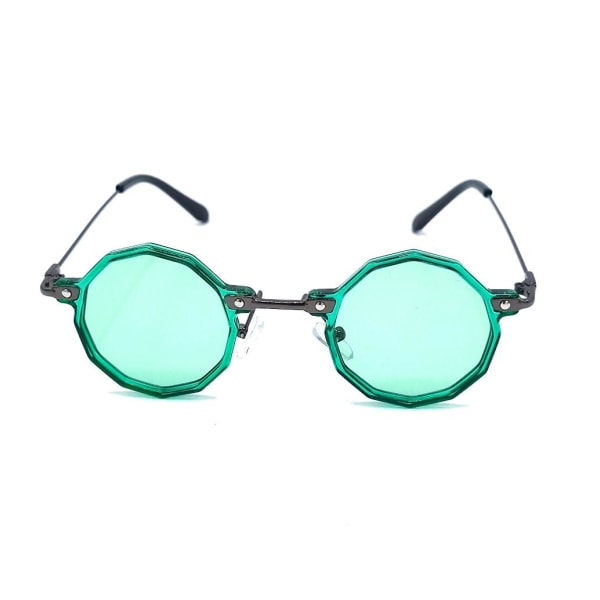 Runde solbriller - grønne stel med grønne glas Green