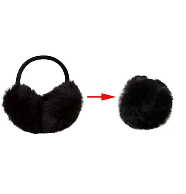 Svarta fluffiga öronmuffar Black