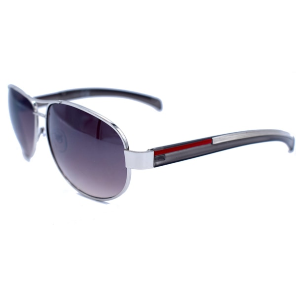 Sølvfargede solbriller med innfatning - Mørke linser Silver