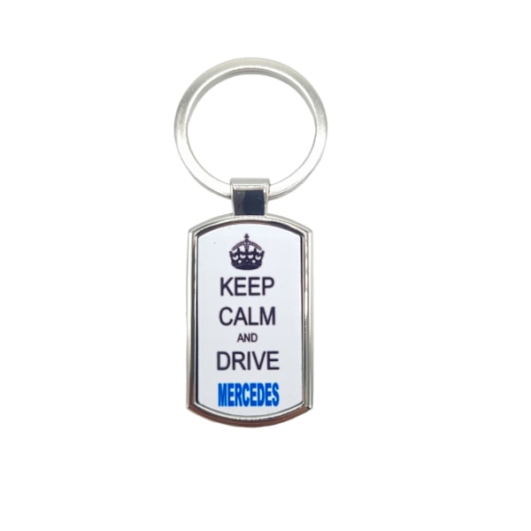 Nøglering - Keep calm and drive MERCEDES Silver