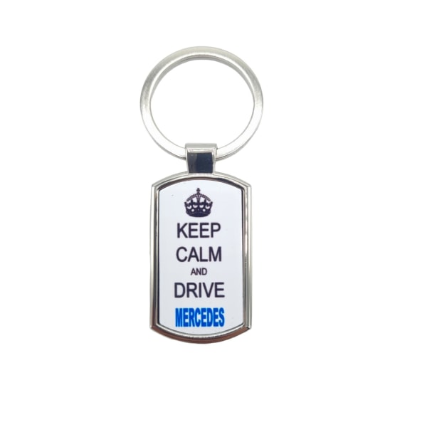 Nyckelhållare - Keep calm and drive Mercedes - Nyckelring Silver