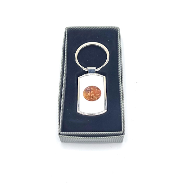 Bitcoin Crypto nøkkelring Silver