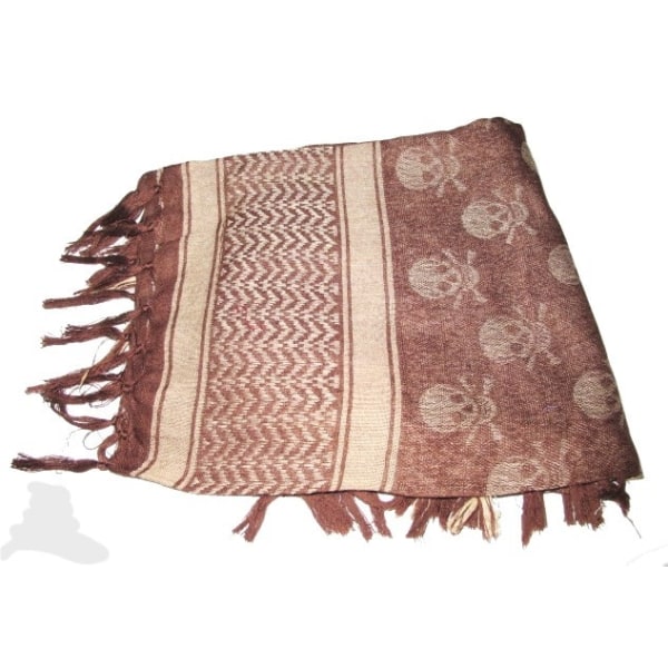 Palestinasjal - Döskallar brun - scarf Brun