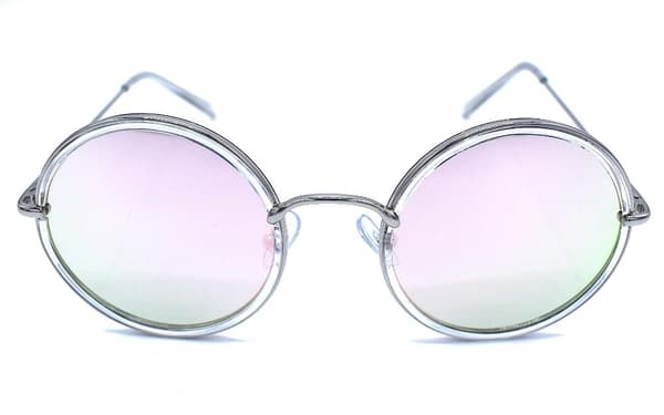 Frykt runde solbriller rosa/blå Blue