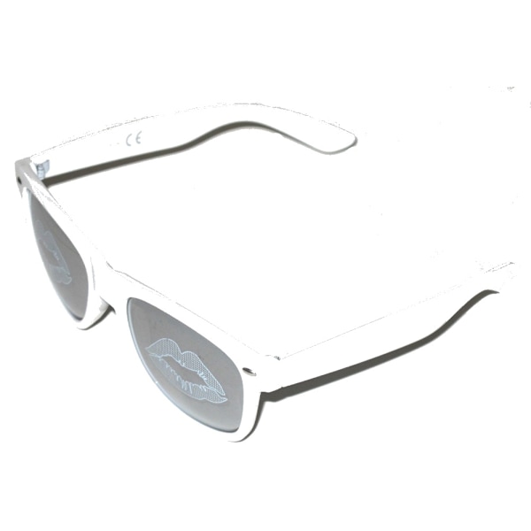Solbriller Retro - Hvite lepper White