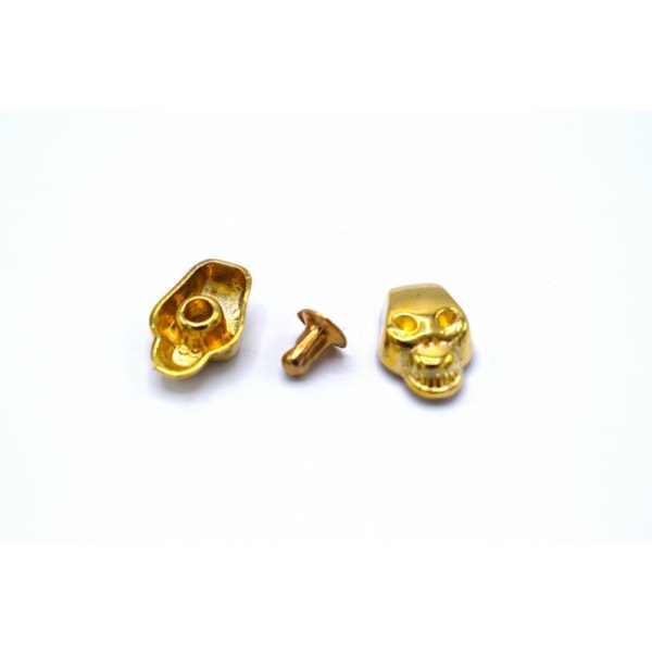 Gullfargede løse nagler hodeskaller - 50 stk Gold