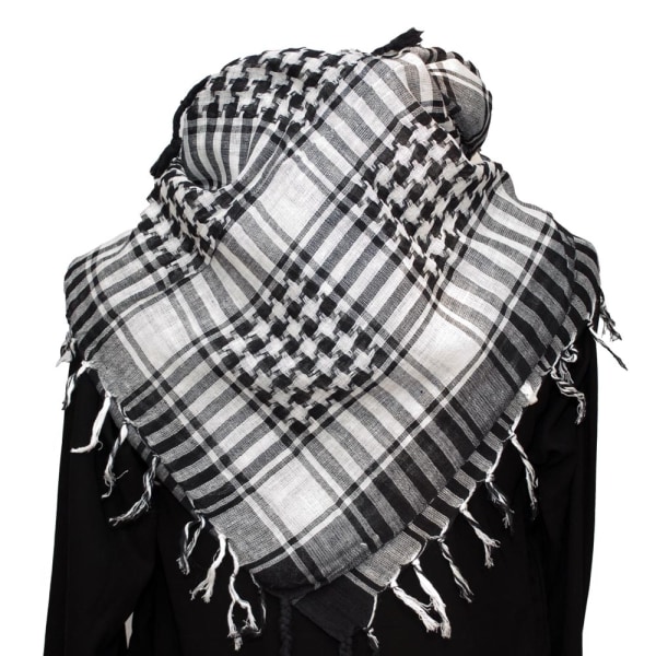 Svart och vit Keffiyeh sjal scarf Svart