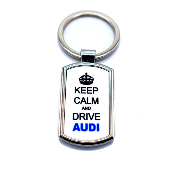 Nøkkelring - Keep calm and drive Audi Silver