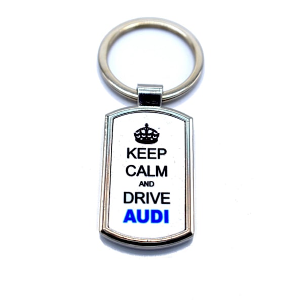 Nøkkelring - Keep calm and drive Audi Silver