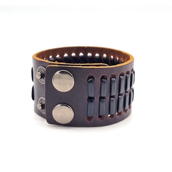 Brun och Svart läderarmband Svart