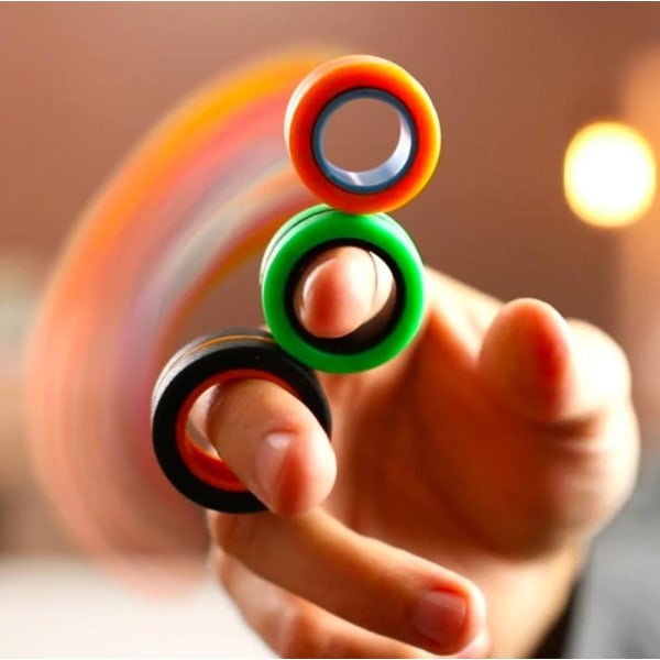 Magnetiska Ringar / Fidget Toys - Magnetkulor  ANTI-STRESS - Gul Gul