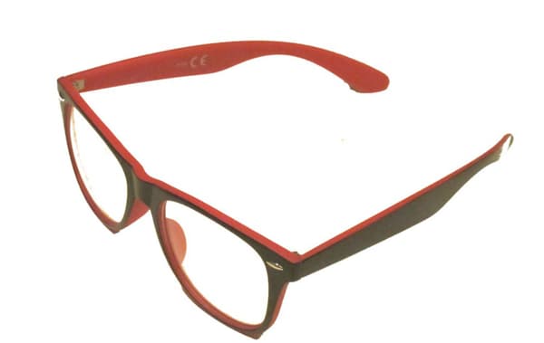Retro KLARE briller - SORT / RØD Red