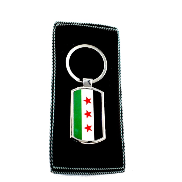 FREE SYRIA-FLAG - Nøglering Silver