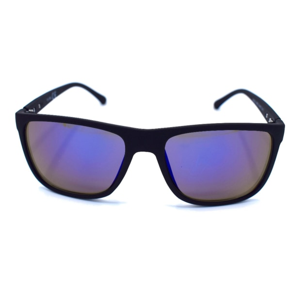 Svarte retro solbriller - Blå linse Blue